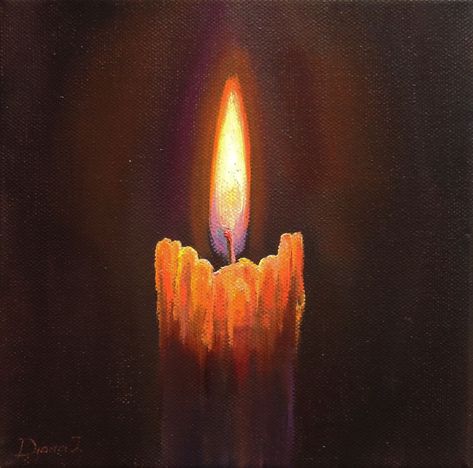 Paintings Of Fire, Candle Painting Art, Candle Art Painting, Flame Painting, Arte Aesthetic, Candle Flame, Fire Painting, Canvas Art Projects, Art Animation