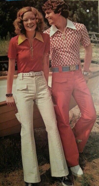 70s Unisex Fashion, 70’s Couple, 70s Couple Outfit, 70s Formal Fashion, Moda 70s, Moda Z Lat 70., 1980s Summer, 70s Corduroy, 70s Fashion Men