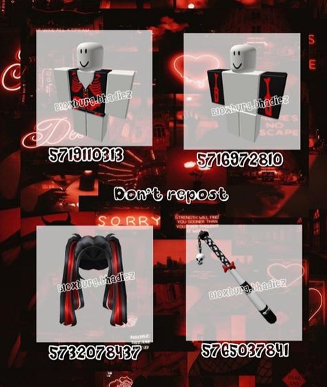 Bloxburg Codes For Outfits Halloween, Roblox Halloween Outfit Codes, Berry Avenue Codes Halloween, Roblox Outfit Codes, Roblox Catalog, Roblox Sets, Zombie Clothes, Pink And Red Dress, Vampire Clothes