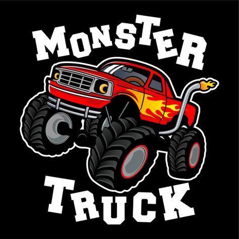 Monster truck logo design inspiration Pr... | Premium Vector #Freepik #vector #car #truck #flame #monster Monster Truck Art, Transport Illustration, Monster Car, Monster Truck Party, Monster Truck Birthday, Car Illustration, Vector Logo Design, Truck Design, Monster Truck