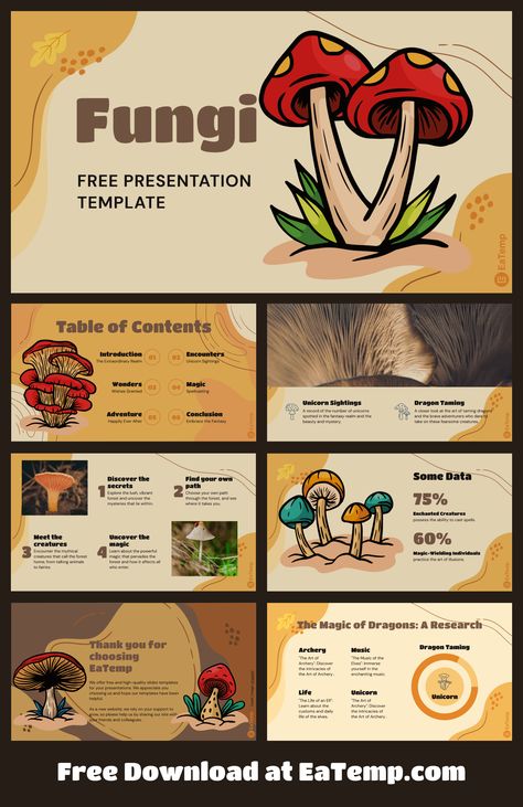 Fungi PPT Presentation Template - Free PowerPoint Templates, Google Slides, Figma Deck And Resume Free Google Slides Templates, Presentation Design Powerpoint, Power Point Templates, Free Presentation Templates, Ppt Slide Design, Free Powerpoint Presentations, Presentation Slides Design, Google Slides Templates, Power Point Presentation