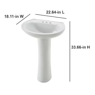 Pedestal sink at Lowes.com: Search Results Pedestal Sinks For Small Bathrooms, Sinks For Small Bathrooms, Small Bathroom Sinks, Pedestal Sinks, Home Improvement Products, Pedestal Sink, Fire Clay, Sink Top, Small Bathrooms