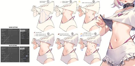 Digital Painting Techniques, Body Drawing Tutorial, Manga Drawing Tutorials, Sketches Tutorial, Coloring Tutorial, Digital Painting Tutorials, Figure Drawing Reference, Color Studies, Drawing Clothes