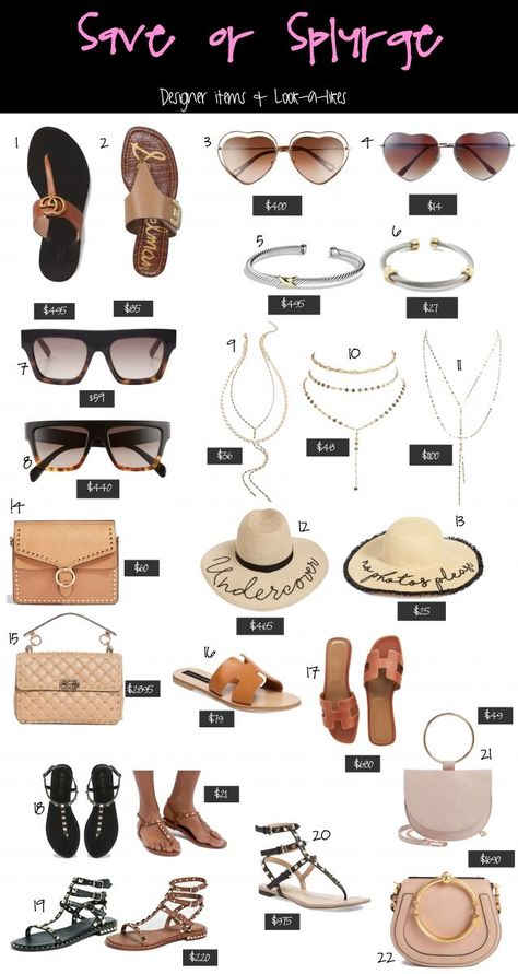 SAVE OR SPLURGE?! Designer Items & Their Dupes – The Sweetest Thing Wonder Woman Accessories, Save Or Splurge, Celebrity Beauty Secrets, Gold Lariat Necklace, The Sweetest Thing, Expensive Gifts, Belize Travel, Dior Saddle, Gucci Marmont