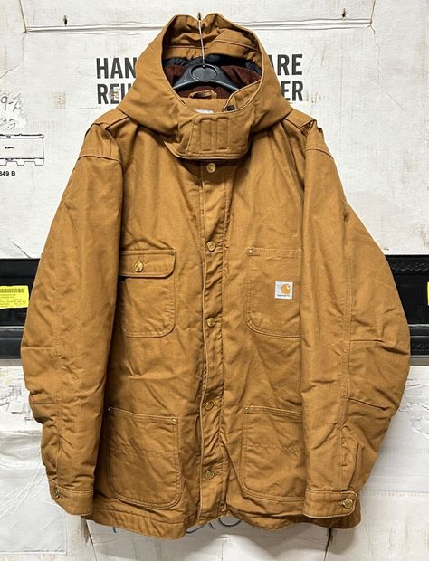 GENUINE CARHARTT WORK MICHIGAN CHORE COAT JACKET PLAID LINED COTTON DUCK BROWN , WITH MATCHING CARHARTT REMOVABLE HOOD BROWN , SIZE XX-LARGE REGULAR (50-52" CHEST) , BUTTON FRONT , ALL IN MINT NEW CONDITION !!!! LOOKS UNUSED FOR ME !!!! PAYMENT EXPECTED 7 DAYS MAX AFTER THE AUCTION , SHIPMENT 3 DAYS MAX LATER (11£ TO UK AND 23.50£ TO EUROPEAN UNION ASK ME FOR OTHER COUNTRIES) , PAYPAL ONLY , EMAIL FOR ANY QUESTIONS , THANKS Chore Coat, European Union, Michigan, Coats Jackets, Auction, Mint, Plaid