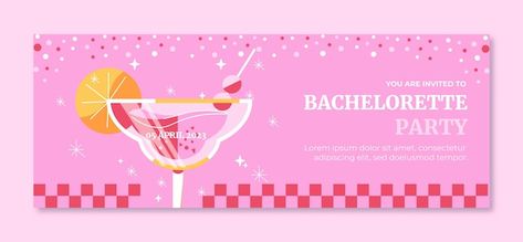 Bachelorette party facebook cover templa... | Free Vector #Freepik #freevector #bachelorette-party #bachelorette #bridal-shower #party Facebook Event Cover Photo, Facebook Event Cover, Facebook Cover Template, Cover Templates, Party Bachelorette, Facebook Event, Cover Template, Templates Free, Cover Photo