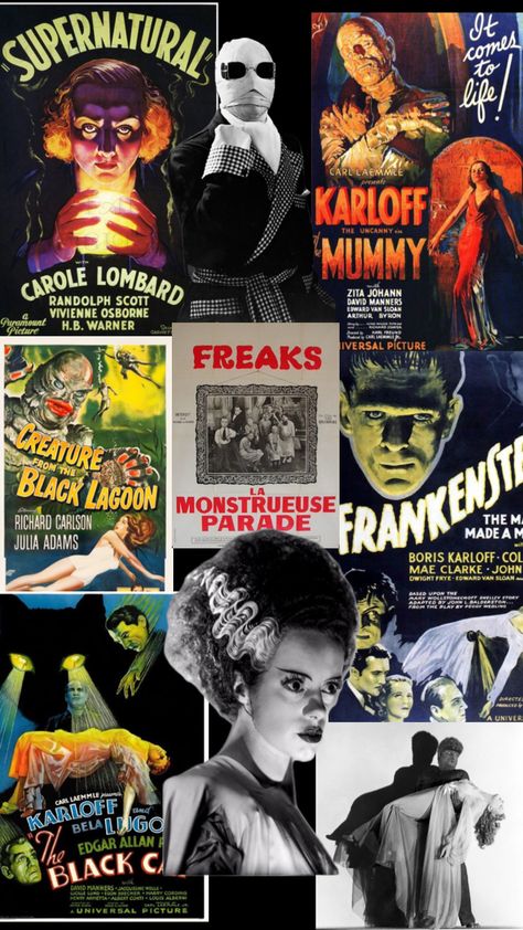 1930s horror monster movies universal Universal Monsters Wallpaper, 1930s Horror, Horror Pics, Hollywood Halloween, Universal Horror, Spooky Crafts, Monster Movies, Boris Karloff, Horror Pictures