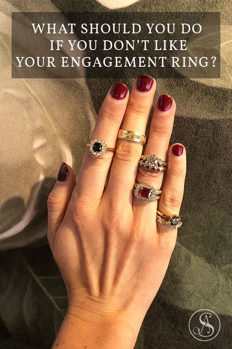 What on earth do you do when you don't like your engagement ring? Should you tell your fiancé you don’t like the ring? Is it better to stay quiet? You are not a bad person. Here's what you should do next. Heirloom Engagement Ring, Family Engagement Ring, Family Heirloom Engagement Ring, Trendy Engagement Rings, Engagement Ring Guide, Engagement Ring Shapes, Best Engagement Rings, Stone Engagement Rings, Put A Ring On It