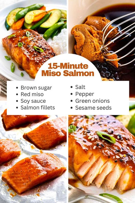 This miso salmon recipe is your answer when you’re looking for a quick and easy meal! Grab some gorgeous salmon fillets at the grocery store, and let the oven do the work. Serve with your favorite sides, like steamed rice and colorful sauteed vegetables, for a complete meal. Easy Asian Salmon Recipes, Recipes That Use Miso Paste, Uses For Miso Paste, Miso Sauce For Salmon, Salmon Korean Recipe, Recipes With Red Miso Paste, Asian Salmon Dinner, Miso Fish Recipes, Red Miso Paste Recipes