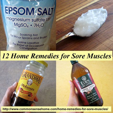 Whether from overwork or under use, most of have had to deal with muscle aches and pains at one point or another. These home remedies for sore muscles will give you a variety of options to sooth everything from an aching back to a bruised shin. Remedies For Sore Muscles, Homemade Remedies, Natural Health Remedies, Epsom Salt, Natural Home Remedies, Sore Muscles, Health Info, Natural Medicine, Home Health