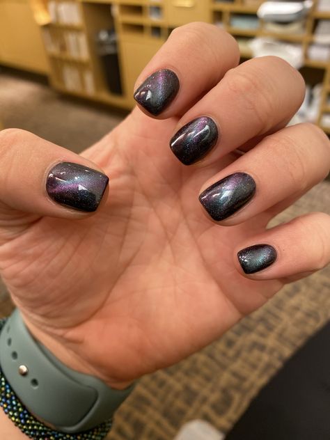 5d Cat Eye Nails, Short Gel Nails Cateye, Short Nails Galaxy, Cat Eye Nails Gel Short, Cat Eye Gel Nail Polish, Short Acrylic Nails Cat Eye, Short Nails Cat Eye, Grey Cat Eye Nails, Cat Eye Short Nails