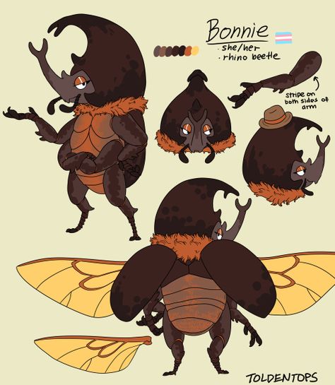 Insect People, Bug Oc, Mad At Myself, Bug People, Rhino Beetle, Bug Art, Animal Character, The Bug, Insect Art