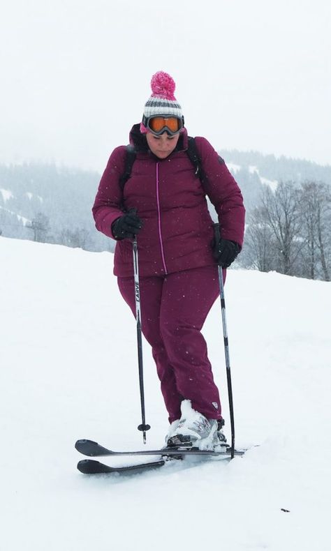 Plus size ski outfit  Raspberry snow suit Ski Resort Outfit, Outfit Ski, Ski Wear For Women, Ski Outfit For Women, Ski Outfits, Plus Size Inspiration, Plus Size Winter Outfits, Chic Winter Style, Colorado Outfits