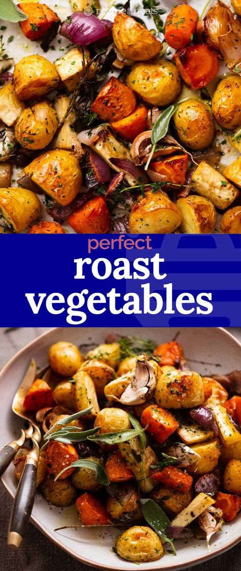 Roasted Mixed Vegetables, Best Roasted Vegetables, Mix Vegetable Recipe, Root Vegetables Recipes, Roasted Veggies In Oven, Roasted Root Veggies, Roast Vegetables, Roasted Vegetable Recipes, Healthy Vegetable Recipes