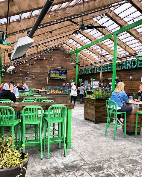 Charlotte Beer Garden Takes Root in South End - Charlotte Magazine South End Charlotte, Beer Garden Aesthetic, Pizza Container, Warehouse Bar, Happy Hobbies, Food Truck Design Interior, Beer Garden Ideas, Container Project, Outdoor Beer Garden