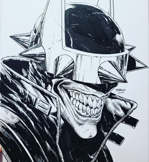 Joker Who Laughs, Batman Who Laughs Drawing, Joker Sketch, Batman Art Drawing, The Batman Who Laughs, Birthday Drawings, Ryan Ottley, Batman Who Laughs, What Should I Draw