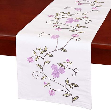 Amazon.com: Simhomsen Double Thickness Rustic Embroidered Floral Table Runners for Spring and Summer, Dresser Scarf (Blue, 14 × 53 Inch) : Home & Kitchen Table Runners Embroidery Designs, Spring Table Runner, Outdoor Dinner Parties, Granny Square Crochet Patterns Free, Dresser Scarf, Embroidered Table Runner, Floral Table Runner, Summer Tables, Rustic Holiday