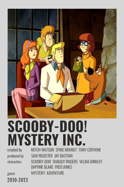 Movie Posters Aesthetic, Scooby Doo 1969, Poster Tv Show, Minimalist Movie Posters, Mystery Inc, Mystery Incorporated, Scooby Doo Mystery Inc, Scooby Doo Movie, Aesthetic Polaroid