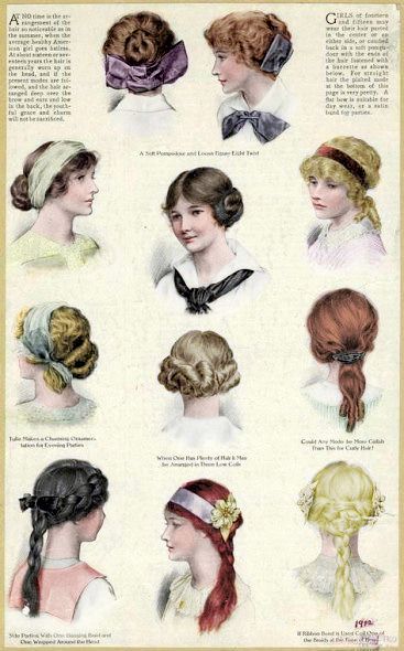 Hairstyles for Edwardian teenagers.  Circa,  1912. 1910 Hairstyles, 1910 Hair, Historical Hairstyles, Edwardian Hairstyles, 1910s Fashion, 20th Century Fashion, Boys Fashion, Old Fashion, Edwardian Fashion