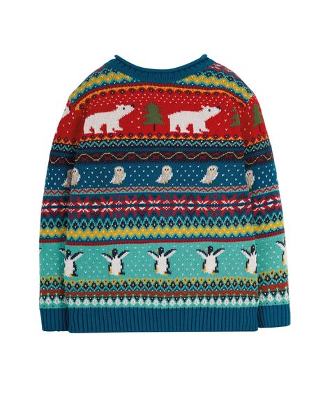 Buy Forest Fairisle Jumper (Polar Bear Fairisle) | Frugi UK Cute Christmas Jumpers, Knitted Christmas Jumpers, Organic Kids Clothes, Winter Jumpers, Cotton Jumper, Organic Cotton Clothing, Christmas Jumper, Crochet Christmas, Fair Isle Sweater