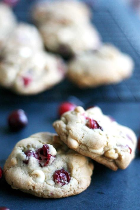 Cranberry Walnut Cookies, Cranberry White Chocolate Cookies, Cookies With Walnuts, Cranberry White Chocolate Chip Cookies, Cookies With White Chocolate Chips, Cranberry Cookies Recipes, Cranberry Orange Cookies, Cookies With White Chocolate, Cranberry White Chocolate