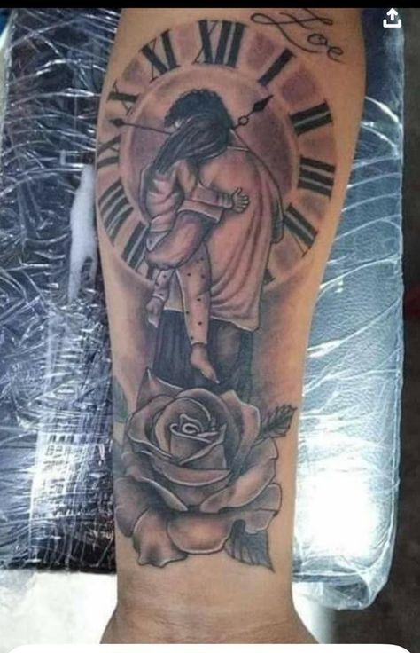 Baby Tattoos For Dads, Daughter Tattoos For Dad, Daughter Tattoo For Father, Baby Tattoo For Dads, Father And Daughter Tattoos, Rip Tattoos For Dad, Dad Daughter Tattoo, Tato Realis, Tattoos For Dad Memorial