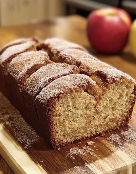 Quick & Tasty Recipes | 🍏🍞 Spiced Apple Cider Donut Loaf with a Cinnamon Sugar Crust | Facebook Apple Cider Donut Loaf, Donut Loaf, Apple Cider Donut Cake, Cider Donut Cake, Quick Delicious Meals, Warm Apple Cider, Spiced Apple Cider, Apple Cider Donuts, Cake Donuts