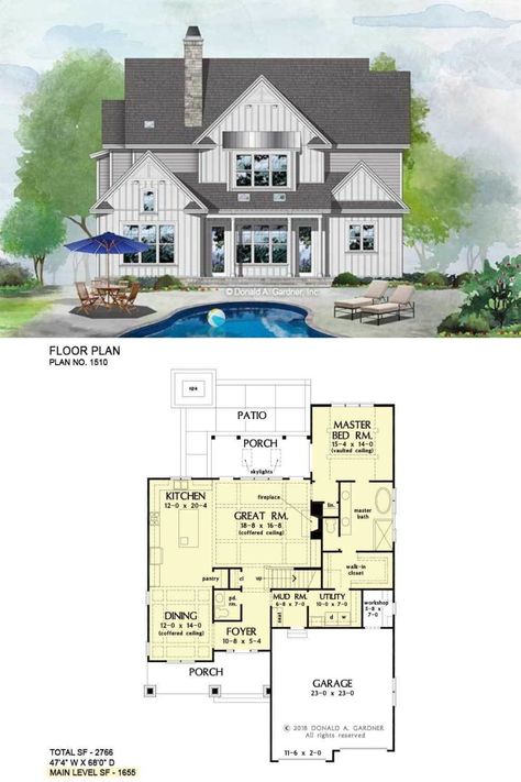 2 Story 4 Bedroom House Plans Open Floor, Floor Plans 4 Bedroom 2 Story, Two Story House Plans 4 Bedroom, 2 Story 4 Bedroom House Plans, L Shaped Homes Plans, Luxury Farmhouse Plans, Bonus Room Floor Plan, House Plans 2 Story, Room Floor Plan