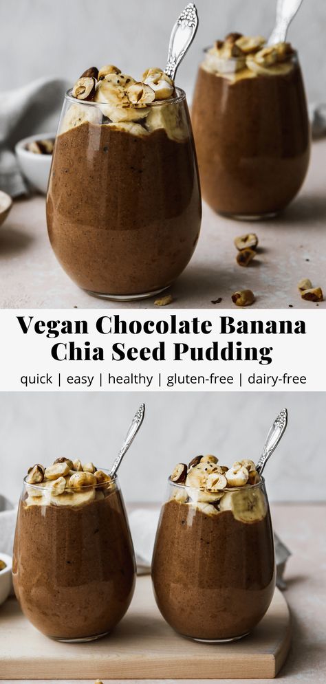 Chocolate Banana Chia Seed Pudding (Vegan) | Walder Wellness, Dietitian Banana Chia Seed Pudding, Cacao Powder Benefits, Walder Wellness, Banana Chia Pudding, Chia Seed Recipes Pudding, Banana Benefits, Healthy Food Habits, Chia Seeds Benefits, Chia Seed Recipes