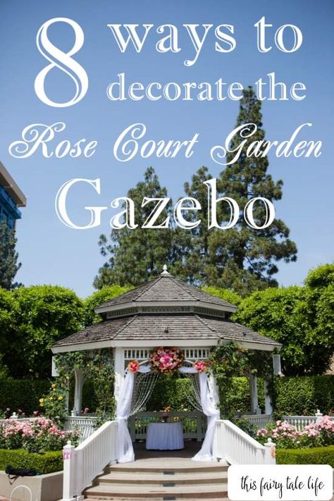 Outdoor Wedding Gazebo, Gazebo Wedding Ceremony, Gazebo Wedding Decorations, Round Gazebo, Gazebo Decorations, Disneyland Wedding, Garden Court, Wedding Ambiance, Gazebo Wedding