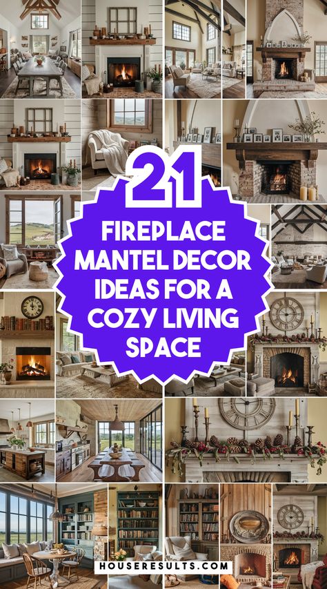 Revamp your mantel with these cozy decor ideas and make your living space more inviting. 🌟🔥 Find inspiration for every style and season. Save this pin to ensure you don’t miss out on these amazing tips! Mantel Decorating Ideas Clock, Mantel Clocks Ideas, Asymmetrical Fireplaces, Fireplace Mantel Makeover, Fireplace Mantel Decor Ideas, Traditional Fireplace Mantel, Cozy Decor Ideas, Mantel Decorating Ideas, Fireplace Mantel Designs