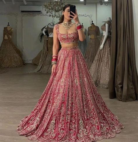 VISIT LIKE AND FOLLOW US For immediate response please call or WhatsApp us on +918099634110 Bridal lehenga.indianwedding lehenga.lehengalove.love.indianbridallehenga.indianware.saree.blouse,lehengalovers,indianbridalmakeup.bollywoodlehenga,haldi, Sangeet,haldidresses,bridalgagarhas, #lehenga #lehengalove #lehengalovers❤️❤️❤️ #lehengalovers #bridal #indianwedding #indiansaree #indianbride #indianbridalmakeup #indianbridalwear #bollywood #bigfatindianwedding #haldi #haldiceremony #usaindia... Reception Outfit For Bride Indian, Indian Wedding Reception Gowns, Unique Lehenga Designs, Mehendi Outfits For Bride, Reception Outfit For Bride, Bride Reception Dresses, Indian Bridesmaid Dresses, Indian Wedding Lehenga, Desi Aesthetics