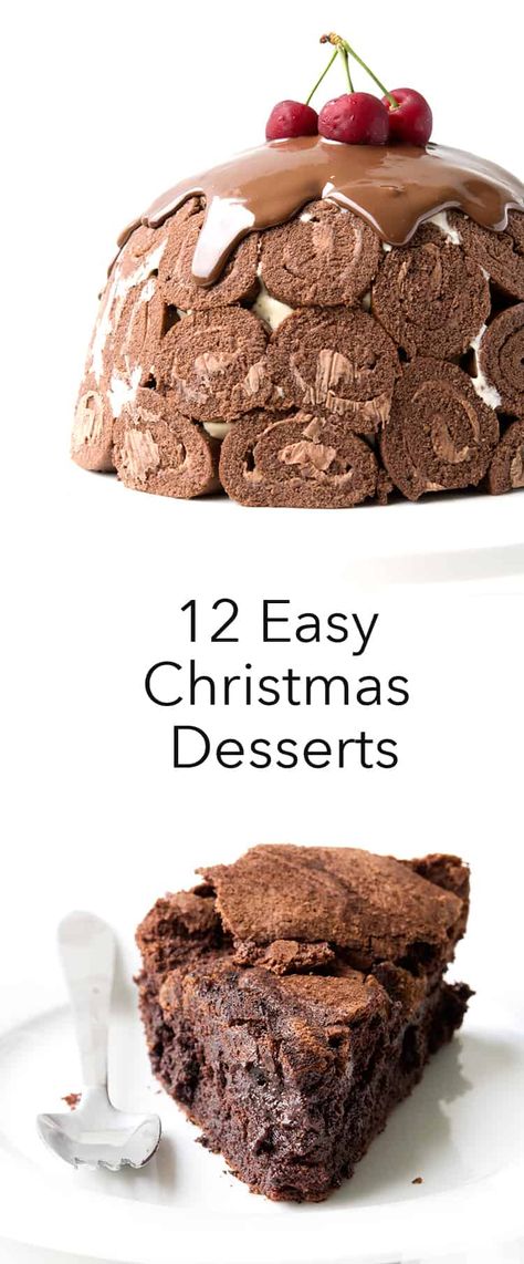 Xmas Desserts Ideas Simple, Easy Winter Desserts Simple, Christmas Deserts Easy, Simple Christmas Desserts, Individual Christmas Desserts, Christmas Menu Ideas, Christmas Desserts For A Crowd, Easy Christmas Desserts, Winter Entertaining