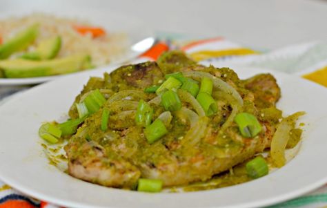 Salsa Verde Grilled Pork Chops Recipe Pork Chimichangas, Chipotle Pork Chops, Mexican Pork Stew, Barbecue Pork Chops, Chipotle Pork, Pork Rib Roast, Pork Rind Recipes, Pork Stew Recipes, Pork Steak Recipe