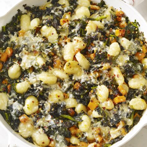 Gnocchi With Squash and Kale by Food Network Kitchen Gnocchi Kale, Recipe Gnocchi, Best Butternut Squash Recipe, Kale Recipe, Kale Recipes, Butternut Squash Recipes, Harvest Recipes, Gnocchi Recipes, Food Network Magazine