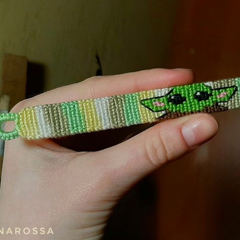 Alpha pattern #33514 variation #30688 | BraceletBook Baby Yoda Bracelet Patterns, Alpha Patterns Star Wars, Alien Friendship Bracelet Pattern, Star Wars Alpha Bracelet Pattern, Harry Potter Alpha Pattern Bracelet, Star Wars Baby, Alpha Pattern, Baby Star, Alpha Patterns