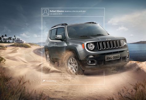 Jeep . Renegade 2017 on Behance Jeep Renegade 2017, Car Kv, Car Print Ads, Car Advertising Design, Automobile Advertising, Car Prints, Ad Car, Car Brochure, Publicidad Creativa