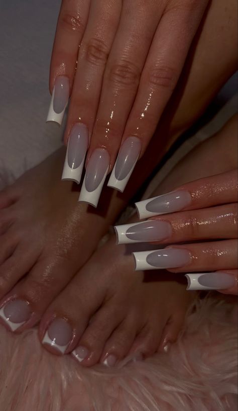 Matching white toes and nails White Toes And Nails, Toes And Nails, Milky White, Toe Nails, Nail Inspo, Wrestling, Nails, White