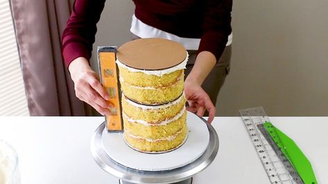 A tall cake just looks elegant and stately, but there are a few tricks and tips to know before you make one. You could have a disaster on your hands if not done correctly, so I've put together my tips and tricks on how to accomplish it. #tallcake #doublebarrelcake #cakedecorating #caketutorial I Scream For Buttercream, Fishing Theme Cake, Double Barrel Cake, Bakery Style Cake, Barrel Cake, Tall Cake, Guitar Cake, Striped Cake, Cake Decorator