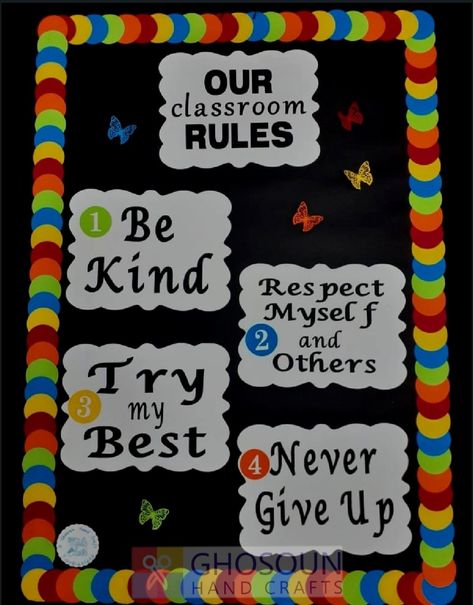 Class room rules, school, colorful, educational aids. Classroom Rules Bulletin Board, Classroom Rules Chart Ideas, Class Rules Chart Ideas, Classroom Board Ideas, Charts For Classroom Decoration, Class Board Decoration, Birthday Chart Classroom, English Classroom Posters, Preschool Poems