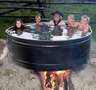 Outdoor Hot Tub, Diy Hot Tub, Outdoor Bathtub, Outdoor Tub, Outdoor Baths, Stock Tank Pool, Tank Pool, Outdoor Bath, Stock Tank