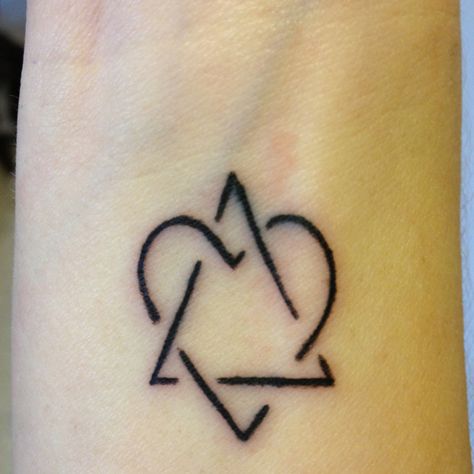 My new tattoo :) adoption symbol representing love between adoptive family, birth family and child. Triad Tattoo, Adoption Symbol Tattoos, Tattoo Quotes Love, Adoption Finalization, Adoption Tattoo, Adoption Symbol, Symbol For Family Tattoo, Small Symbol Tattoos, Good Tattoo Quotes