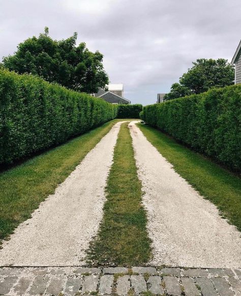 Crushed Seashell Driveway White Gravel, Bungalow Cottage, Old Greenwich, Driveway Landscaping, Gravel Driveway, Dream Beach Houses, Gravel Road, Dream Beach, Town Country