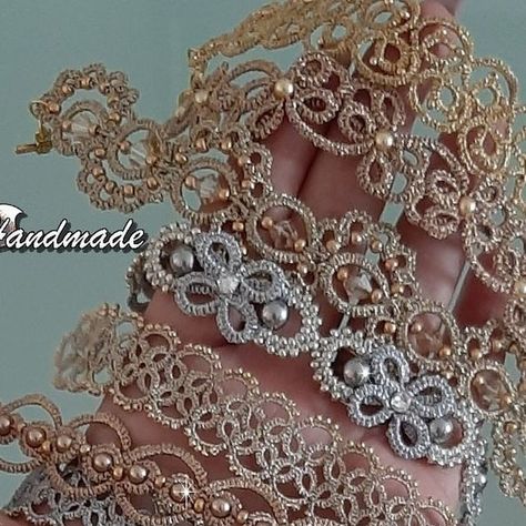 Tatting With Beads, Tatted Flowers, Tatting Jewelry, Lace Jewelry, Tatting Lace, Tatting Patterns, Handmade Fashion, Lace Pattern, Style Jewelry