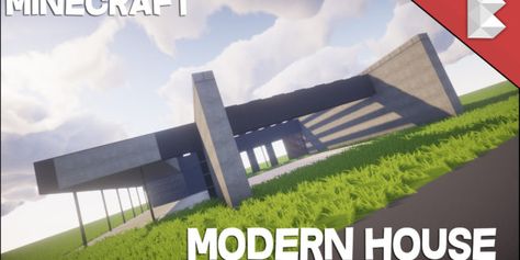 Minecraft Modern Stone House Minecraft Modern Houses, House Building Ideas, Modern Stone House, Minecraft Modern, Minecraft City, Design Page, Minecraft House Designs, Minecraft House, House Modern