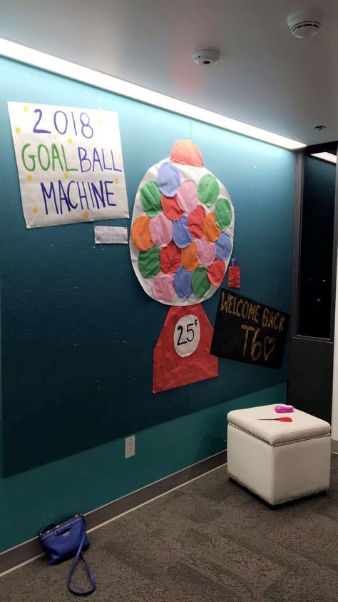 Goal Ball Machine Bulletin Board - January Ra Ideas, Bulletin Board, Toy Chest, Storage Chest, Toys, Home Decor, Home Décor