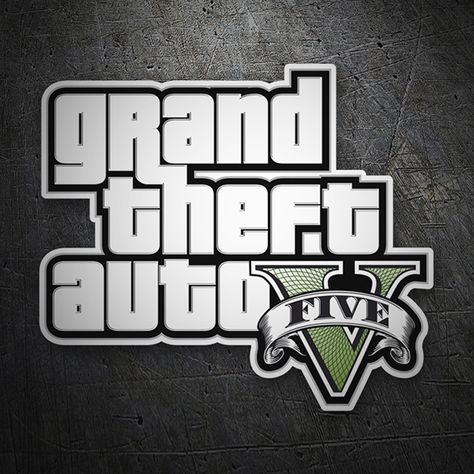 Pegatinas: Grand theft auto V #coche #pegatina #sticker Gta V Five, Grand Theft Auto Artwork, Gta 5 Pc, Type Logo, Band Stickers, Game Logo, New Sticker, Gta 5, Grand Theft Auto