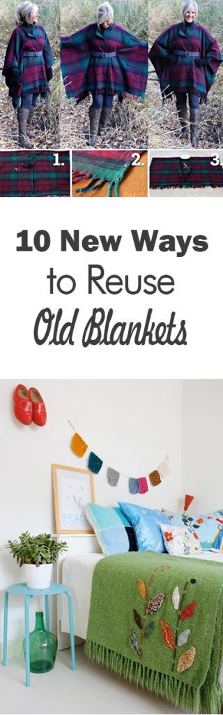 10 New Ways to Reuse Old Blankets - 101 Days of Organization Recycle Blankets Ideas, Repurpose Crochet Blankets, Blanket Upcycle Ideas, Recycled Blankets, Blankets Diy, Blanket Craft, Upcycle Repurpose, Do It Yourself Crafts, Life Ideas