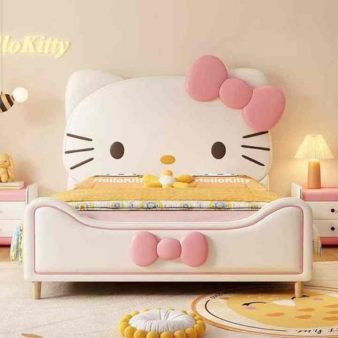 Hello Kitty Bed Frame, Kids Beds For Girls, Beds For Girls, Bed Cartoon, Fire Crafts, Hello Kitty Cat, Hello Kitty Bed, Children Bed, Kids Beds