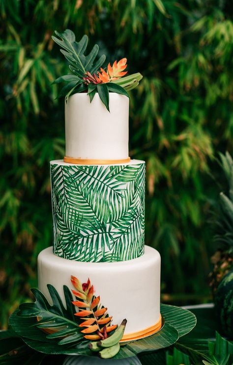 Jungle Wedding Cake, Vibrant Tropical Wedding, Tropical Birthday Cake, Havana Nights Party Theme, Tropical Wedding Ideas, Tropical Wedding Cake, Hawaii Beach Wedding, Tropical Birthday Party, Wedding Collage